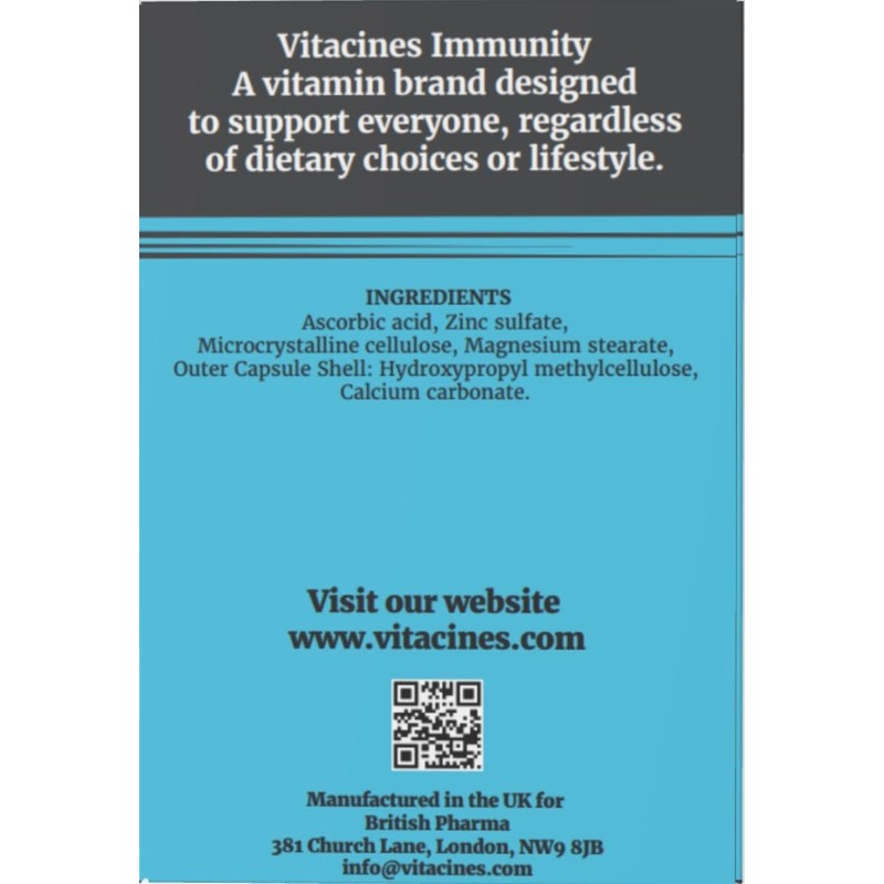 Vitacines Immune Support Capsules – Vegan Immunity Booster with 60