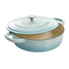 Crock Pot Artisan Enameled Cast Iron Braiser W/Lid, 5-Quart, Aqua