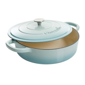 Crock Pot Artisan Enameled Cast Iron Braiser W/Lid, 5-Quart, Aqua