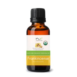 NV Superfoods Organic Frankincense Essential Oil - 1 Fl Oz - USDA Certified Organic, Non-GMO,Pure & Natural, Therapeutic Grade Oil for Diffuser, Skin & Nail Care & Home Essentials