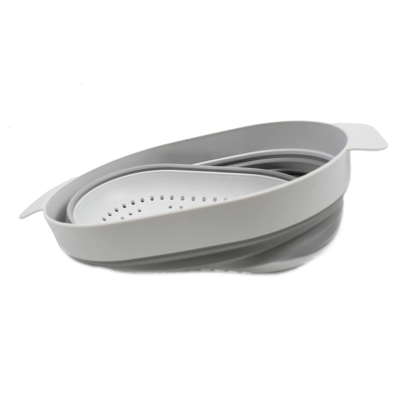 SAMMART 3L Over The Sink Oval Colander (Grey, 1)