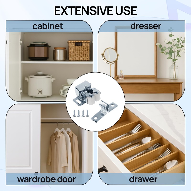 Girihe 8 PCS Cupboard Catch, Roller Catchh with Screw Cupboard