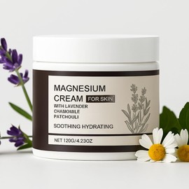 Roseblem Magnesium Cream, Lotion & Body Butter for Sleep,Relaxation & Moisturizing C with Lavender & Chamomile C Calming Relief for Body, Legs & Feet C Stress, Cramps & Restful Sleep Support C 4.23OZ