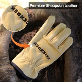 FEISHDEK Kids Leather Gardening Gloves, Toddler Work Gloves, Perfect for Children Gardening for Kids Age 2-12 (Yellow - 2 Pairs, X-Large (8-12 Years Old))