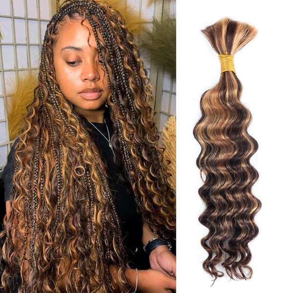 Highlights Braiding Hair Real Hair P4/30 Ombre Deep Water Wave