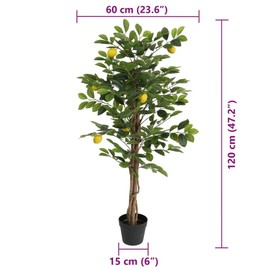 TREATLIFE HOME Charming Artificial Lemon Tree for a Fresh, Bright Atmosphere, Durable and Adjustable Trunks, Home or Office Decoration, 47.2" Green