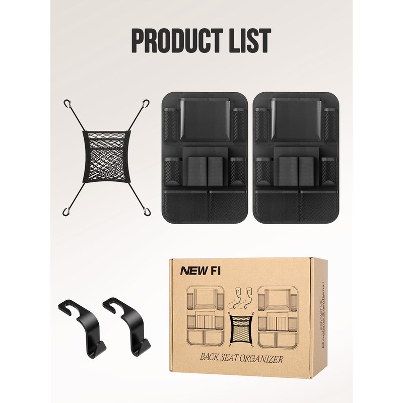Backseat Car Organizer(20 Storage Pockets),Come with Free 1 Seat Net