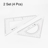 HARFINGTON 4piece Triangle Ruler Square Set 18cm, 16cm 30/60 and