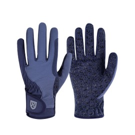 Harrison Howard Horse Riding Gloves All-Season Lightweight Non-Slip for Gardening, Running Equestrian Riding Gloves Navy L