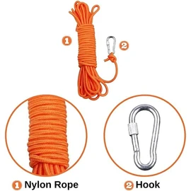 BeGrit Floating Rope 10m Anchor Mooring Rope Multifunction Rope 8mm Kayak Canoe Tow Throw Line with Aluminum D-Ring Locking Carabiner for Boat Camping Awning Tent Canopy(32.8ft)