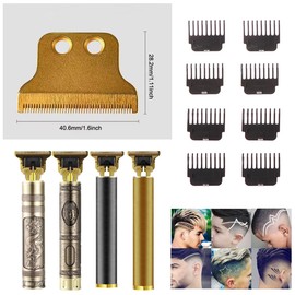 TorSor 8 Pack T Outliner Guards T Blade Trimmer Guide Set 1.5mm 2mm 3mm 4mm Snap-on Attachment Limit Comb for Hair Clipper 28mm Height Blades Vintage T9 Height Cordless Shaver Edger Detailer