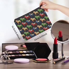 WCGXKO Swedish Dala Horse Makeup Bag Traditional Red Dala Horse Gift Swedish Souvenir Gift (Dale Horse Bag)