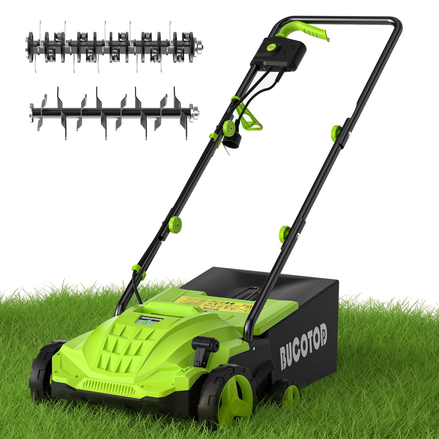2-in-1 Electric Dethatcher and Scarifier, 13-Inch Raking & Scarifying ...