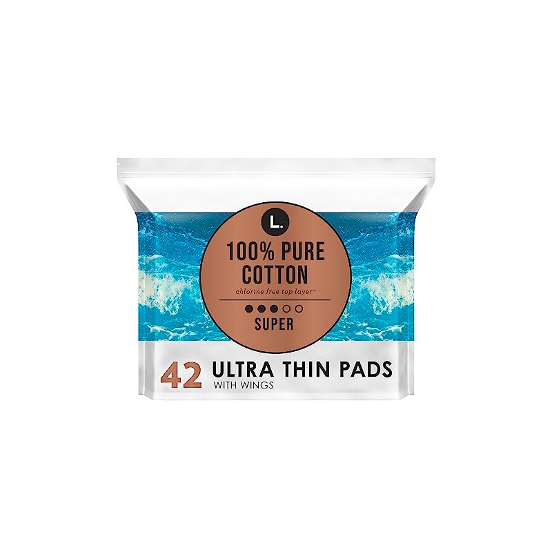 L. Almohadillas de absorción ultra finas sin cloro con alas,