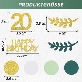 Gold and Green Confetti Birthday Decoration 03