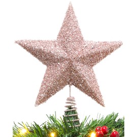 Christmas Concepts® 28cm Sparkly Tree Top Star - Luxury Christmas Decorations (Rose Gold)