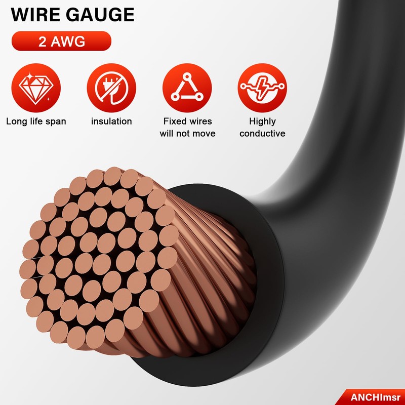ANCHImsr 7 FT Quick Disconnect Winch Power Cable, 175A Connector