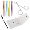 WOONEKY 6pcs Complete Eyebrow Care Kit Tweezers Set Brow Clip