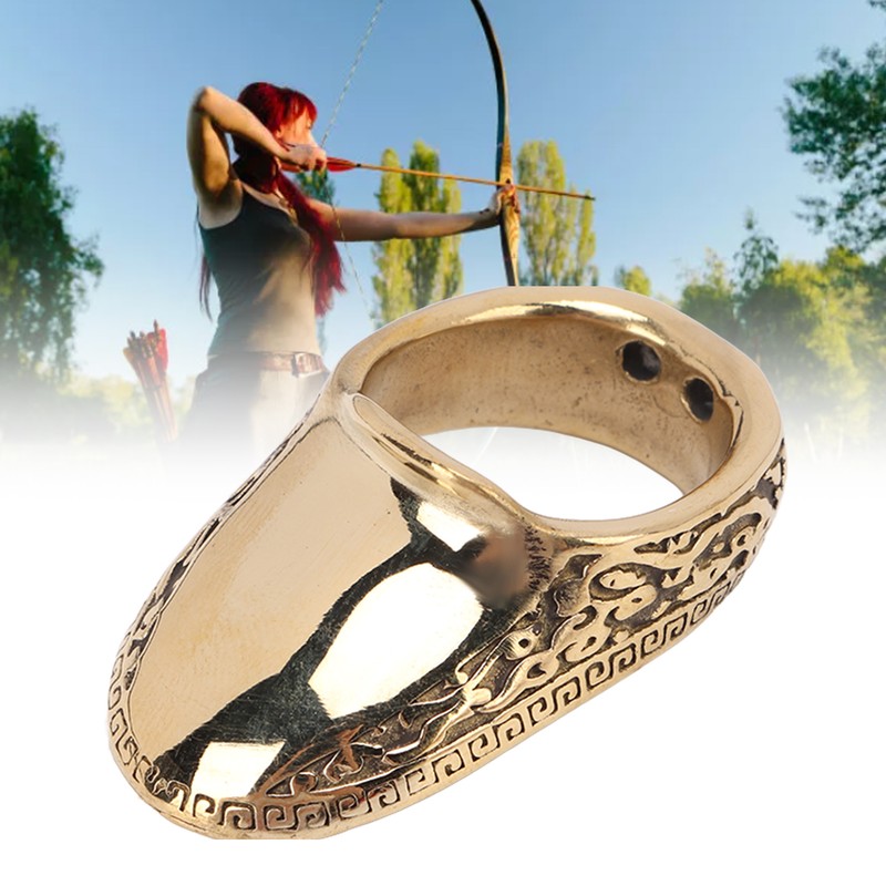 Archery Thumb Rings Good Protection Engraving Pattern Brass Finger Protector