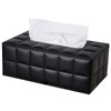 High-end Fashion PU Leather Tissue Box Holder Business Black, Rectangular