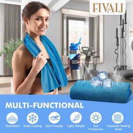 Fivali Cooling Towels for Neck and Face: 6 Pack Cooling Neck Wraps Chilly Sweat Towels for Gym Sports Workout, Grey 40"x12"