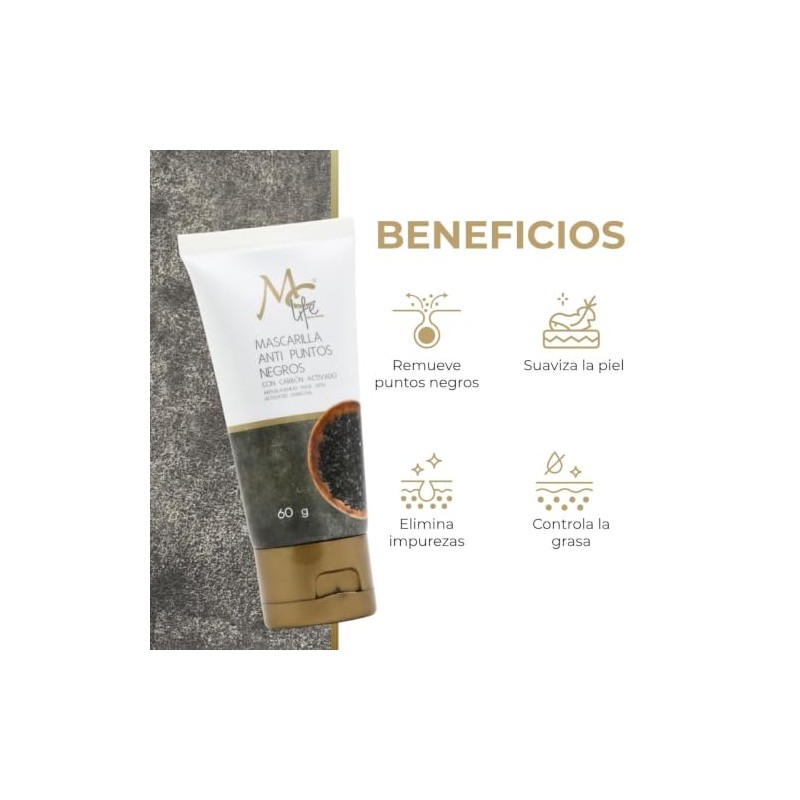 Mc Life Mascarilla Anti Puntos Negros Peel Off 60g, Carbón