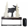 Rustic Western Elk Moose Deer by Pine Forest Wooden Wall