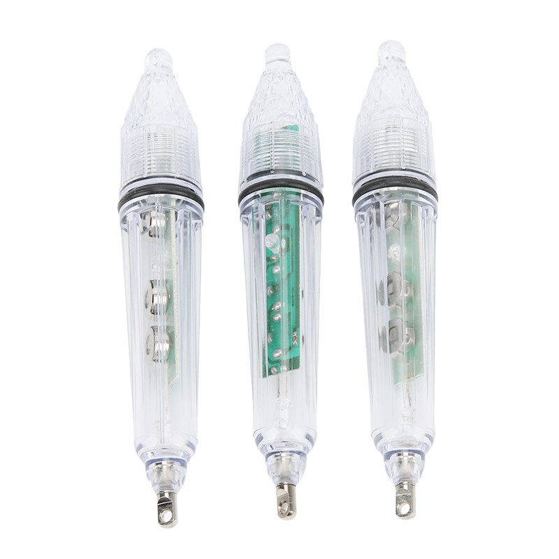 3Pcs Underwater Fishing Light LED Plastic Disposable Bait Lure Lamp