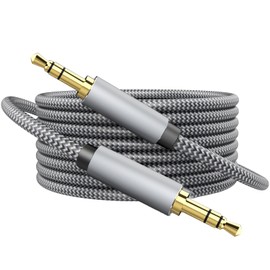 MORELECS AUX Cable, 3.5mm Auxiliary Audio Cable 15ft Nylon Braided Male to Male AUX Cord Compatible for Headphones, iPods, iPhones, iPads, Home/Car Stereos and More