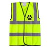 Dog Paw Yellow Hi Vis Viz Safety Vest Waistcoat For