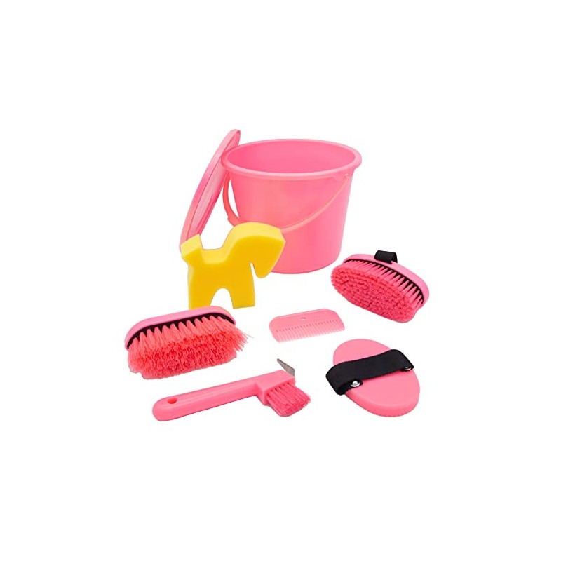 PFIFF 102361 Cleaning Set, Lockable Cleaning Bucket Filled, Grooming Box