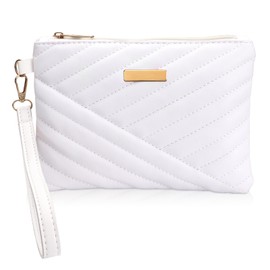 White Wristlets Wallets for Women, Womens Wristlet Wallets, Small Crossbody Phone Bags for Daily Shopping (White)