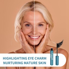 2 Pack Mascara for Older Women Black Waterproof Mascara Natural Hypoallergenic Volumizing for Thinning Lashes & Sensitive Eyes Smudge-Proof Formul