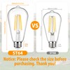 12Packs ST64 Large Vintage LED Edison Bulbs, 60W Equivalent 7W,