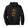 Funny T- Rex Dino In Christmas Reindeer Costume Snow Pullover