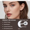 BLISI Titanium Moon Earrings Silver 20G Hypoallergenic Silver Moon Studs
