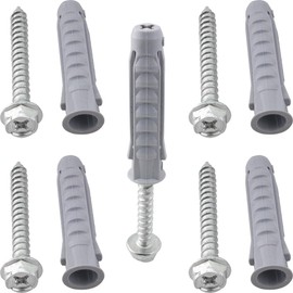 JJHXSM 10PCS 10x50mm TV Bracket Mounting Expanding Plastic Pipe Bolt Kit Hood Air Conditioning Hanger Four Sides Expansion Plastic Tube Suitable for Concrete Brick Drywall