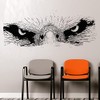 Eagle Eyes Wall Decal. Stare Down Home Decor. (Black) 26in