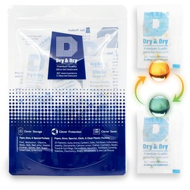 Dry & Dry Premium Orange Indicating Silica Gel Packets Desiccants - Food Safe Silica Gel Packets - Orange - 20 Packets (5 Gram)