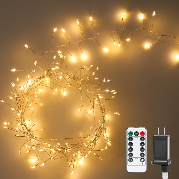 Clearzen Fairy Lights 10 Feet 200 LEDs Cluster Lights Waterproof