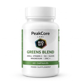 PeakCore Labs® Greens Blend | Premium BioVit® Formula | 100% Natural Vitamins & Minerals | Plant-Based Ingredients, Greens & Essential Nutrients | Daily Nutritional Support | 60 Capsules