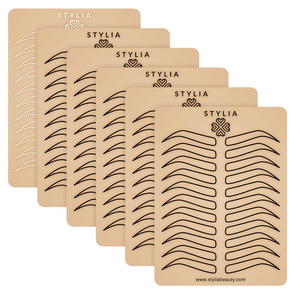 Microblading Supplies 6 Piece Inkless Double Sided Practice Skin For Eyebrow Tattoos: Permanent Makeup Silicone Skins To Practice Brow Micro-Blading And Needling, Fake Skin Sheets