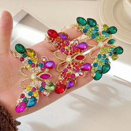 Uainhrt Gorgeous Butterfly Design Sparkling Crystal Rhinestones Keychain Handbag Charm Decoration Accessories