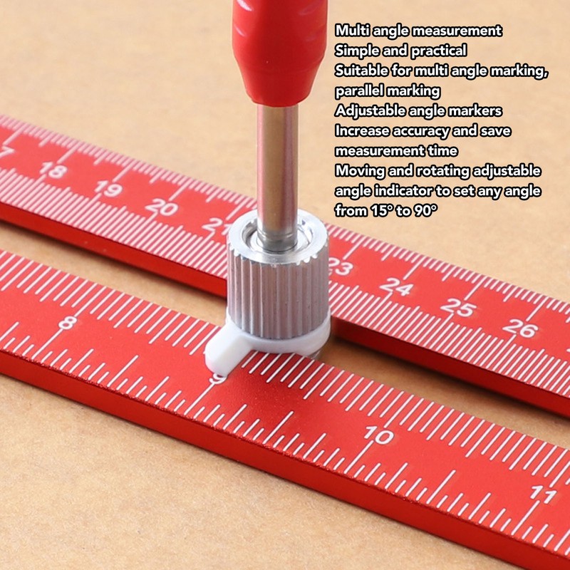 T Square Ruler Protractor for Crafting Aluminum Alloy Woodworking Scriber