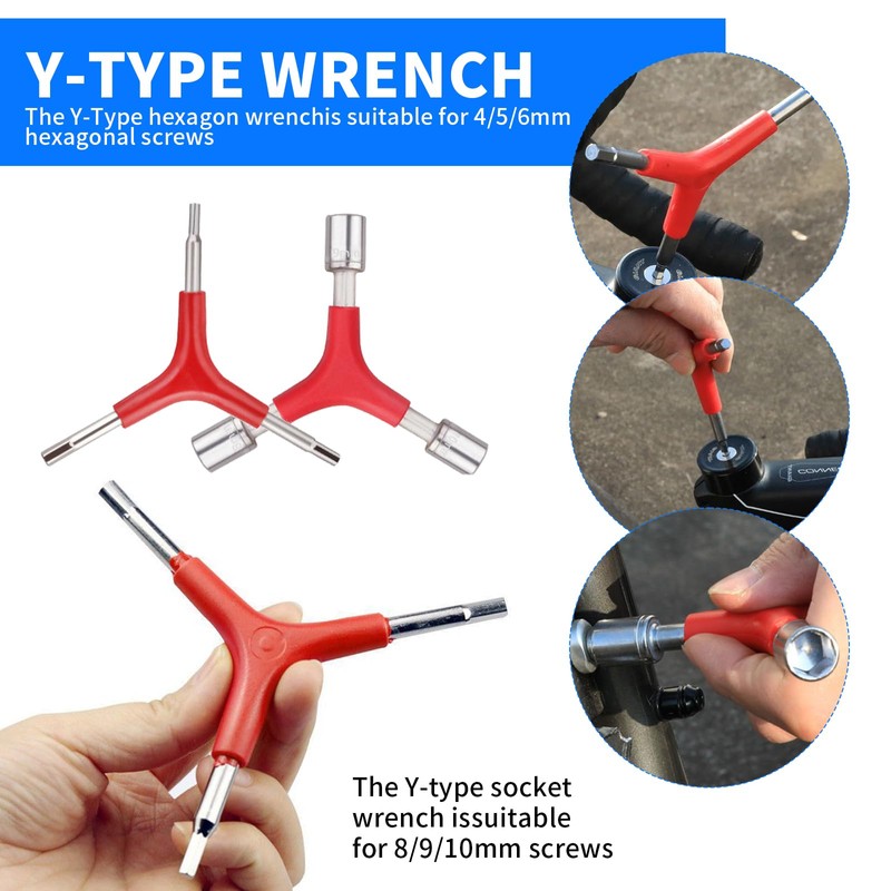 CVASNF 9 Piece Bicycle Spoke Wrench, Size 10-15 Universal Spoke