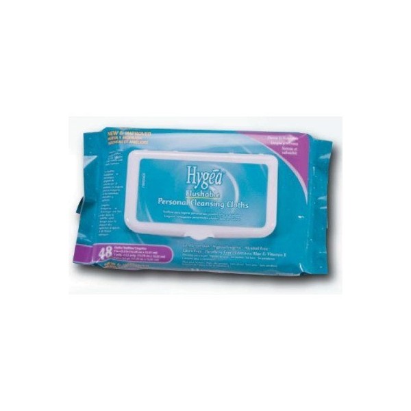 Hygea Flushable Wipes 48 Per Pack by PDI Professional Disposables -Part no. A500F48 by HYGEA