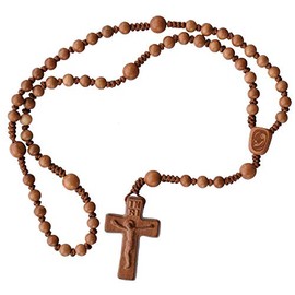 IHM Imports 5 Decade Light Jujube Wood Rosary 6/8mm Beads