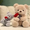 SNOWOLF Teddy Bear Plush Toy with Rose, Cute Stuffed Toy