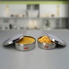 Sumeet Stainless Steel Flat Canisters/Puri Dabba/Storage Containers Set of 2Pcs
