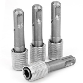 SDS Plus Adaptor Pack of 4 SDS Bit Holder 6.35 mm (1/4 Inch) Drill Chuck Adapter Hex Shank Universal Holder Drill Holder Converter for Hammer Drills